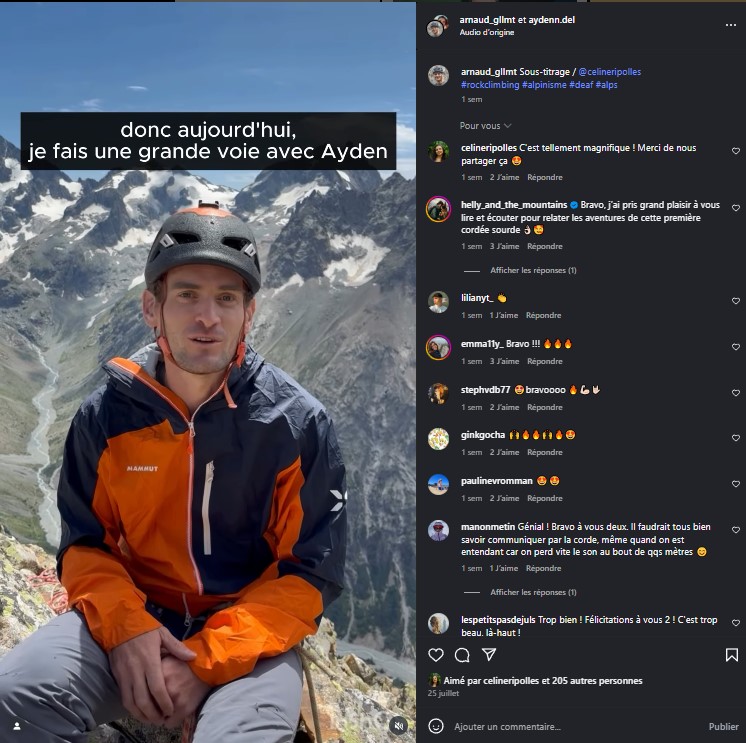 Capture vidéo Instagram sous-titrée