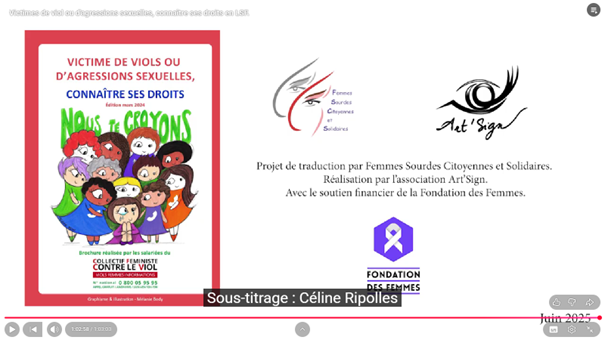 Vidéo sous-titrée par Céline Ripolles de la fondation des femmes