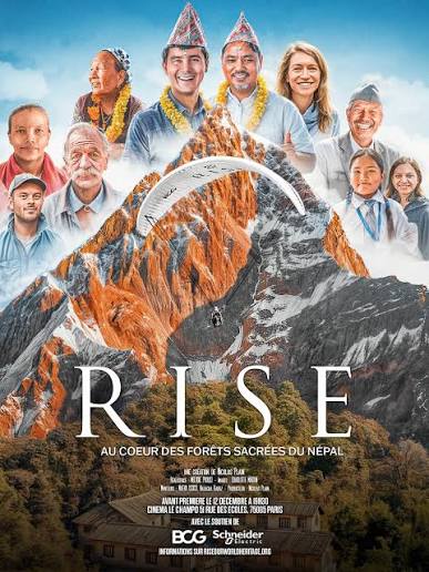 Affiche du film Rise Népal, des aventuriers sont sur une montagne