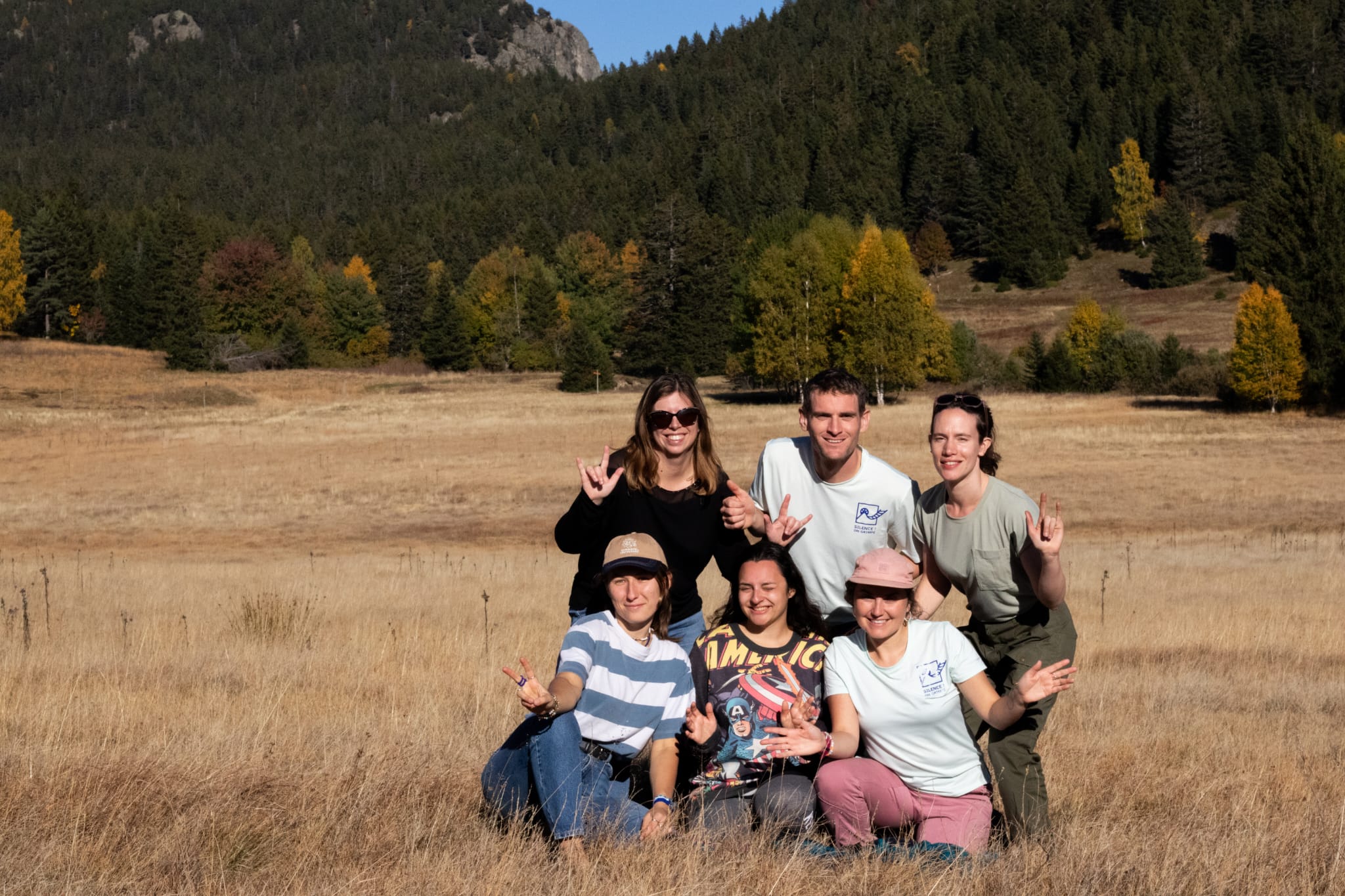 Logo avec une bobine de film en haut d'une montagne
